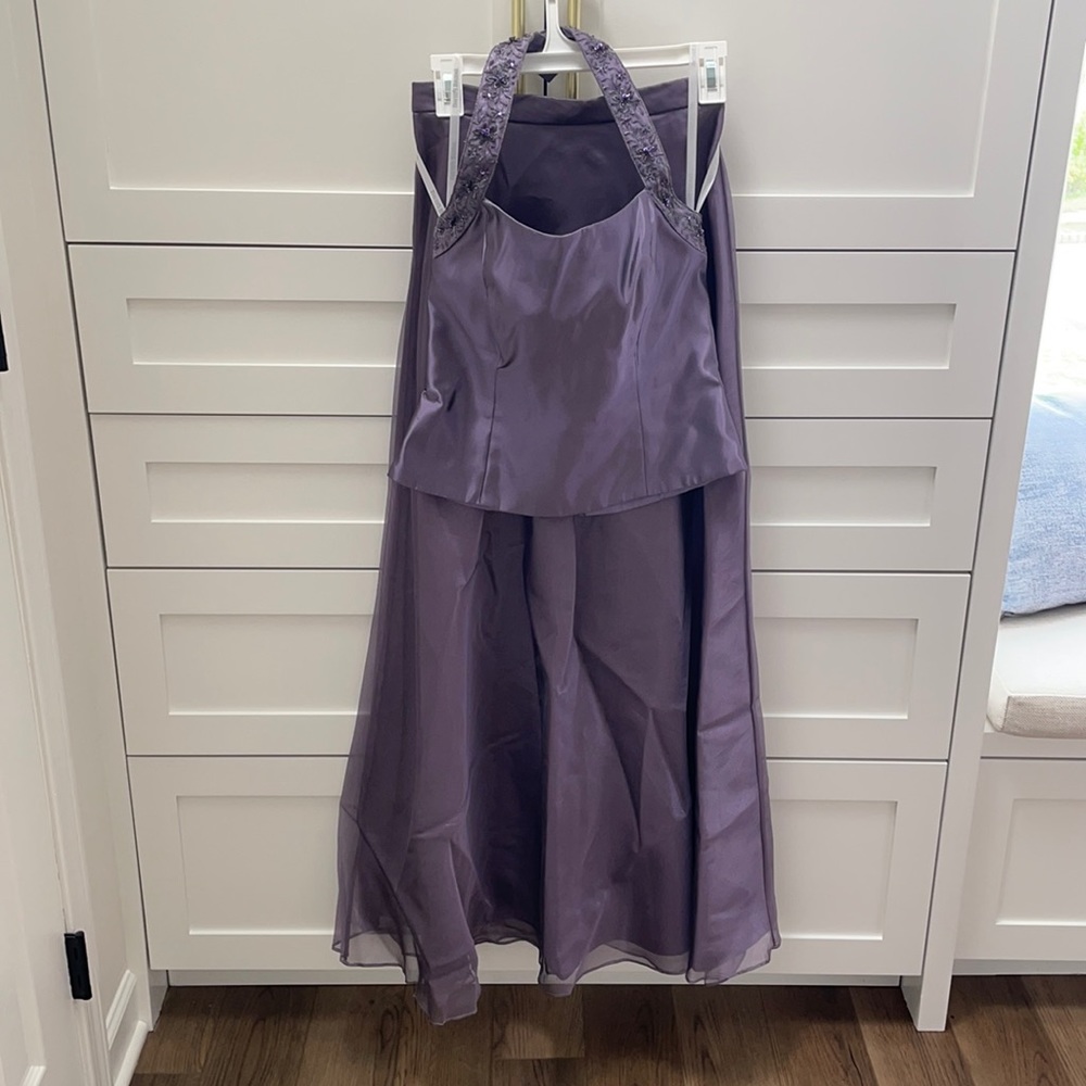 Purple Two Piece Evening Gown